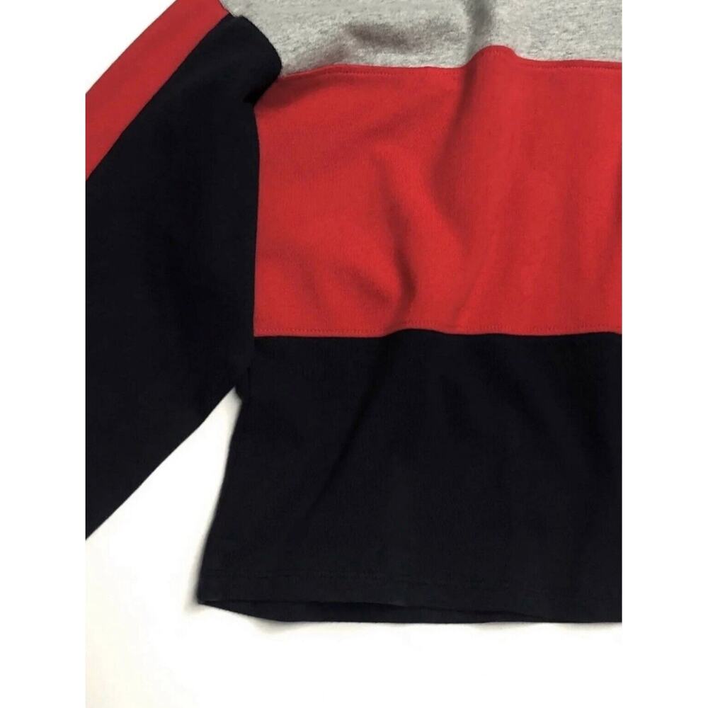 Champion Rugby Crop Top Polo Shirt Collar Womens Sz XL Colorblock Red Blue - Picture 8 of 11